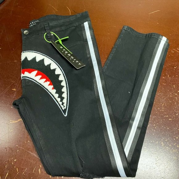 Eternity BC/AD Distressed Straight Leg Jeans Sz 38 - Picture 3 of 4